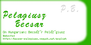 pelagiusz becsar business card